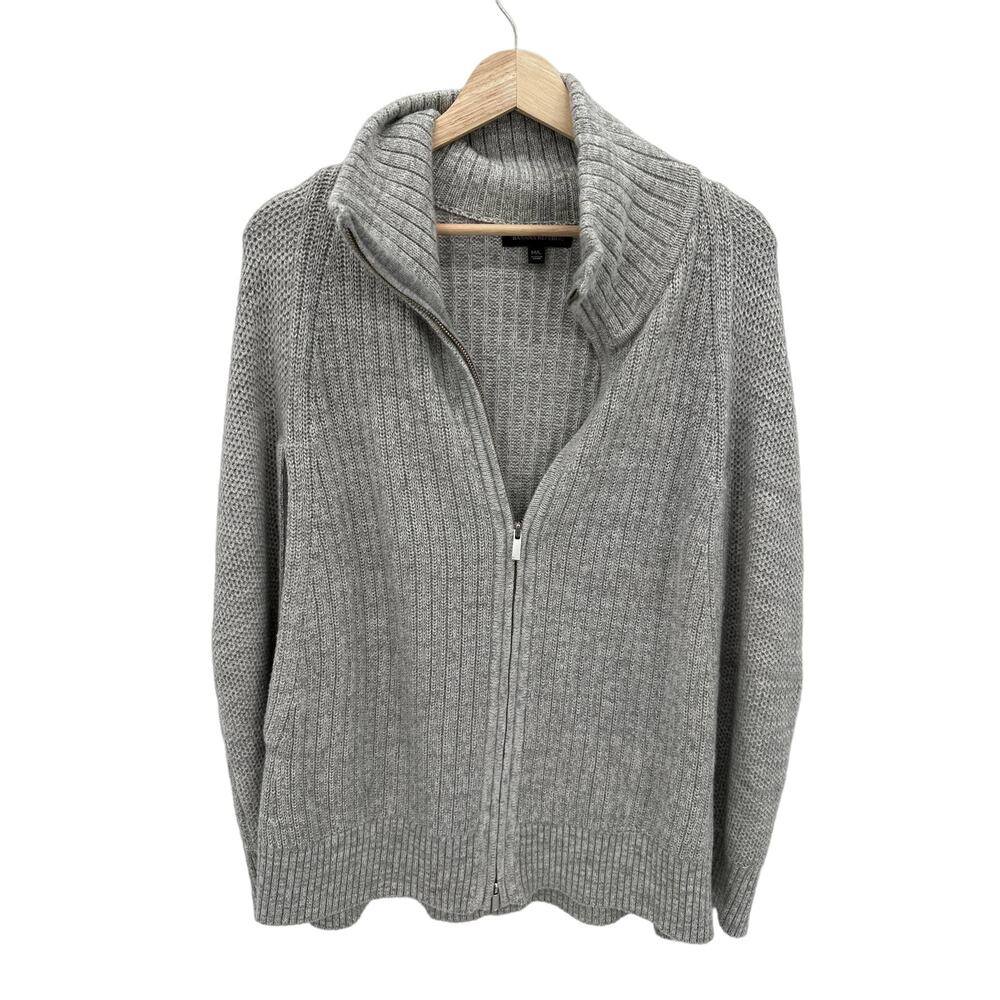 Banana Republic Womens Gray Oversized Sleeveless Zip Front Sweater Vest M/L